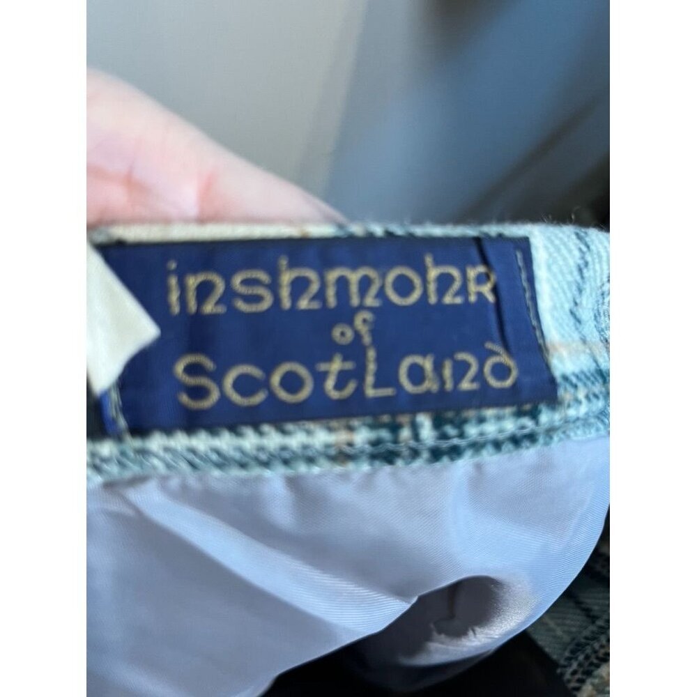 Vintage Tartan Pleated Plaid Wool Skirt 12 Green Academia Scottish Clan Chic 70s - Picture 6 of 11